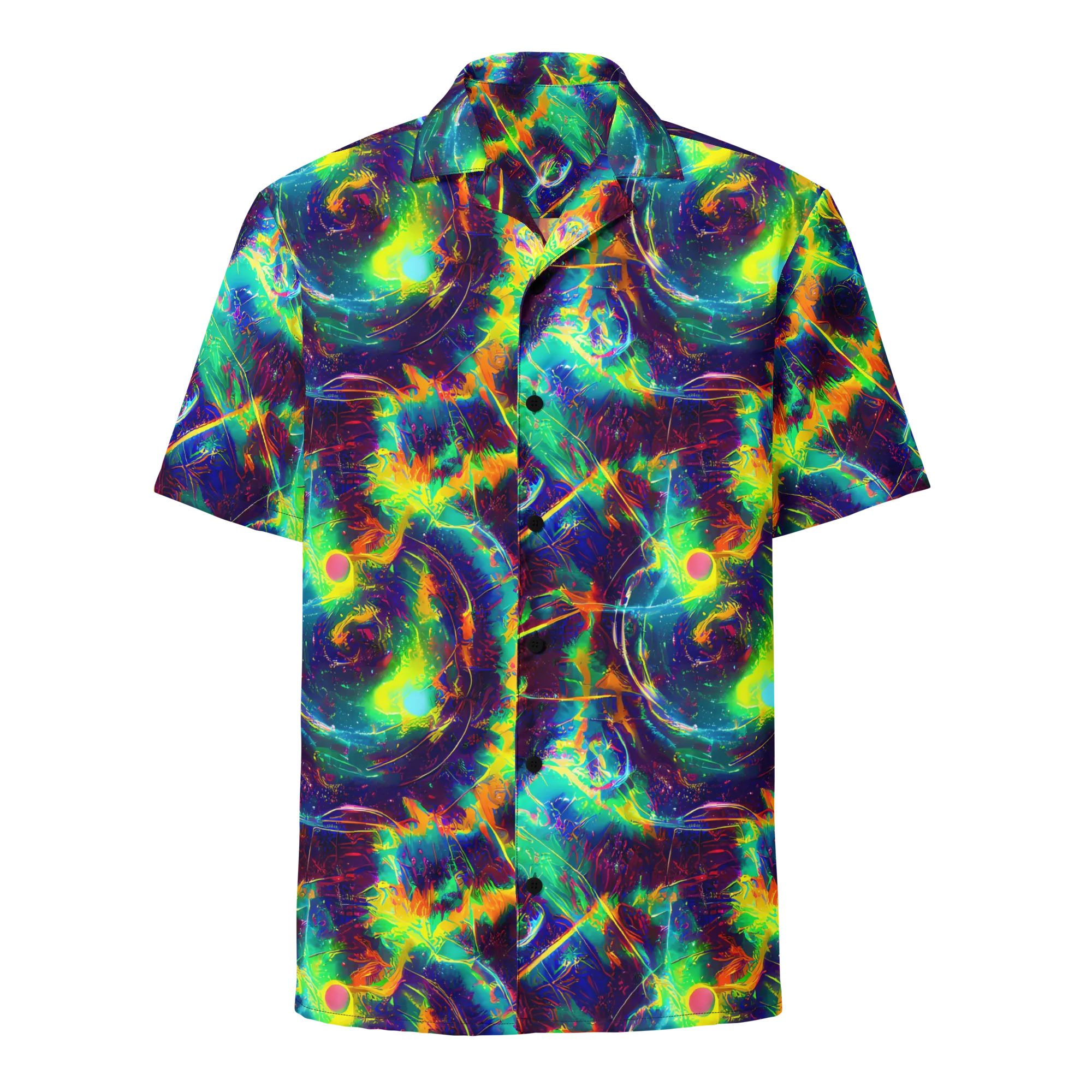 The Neon Paradox on Button Shirt — Front