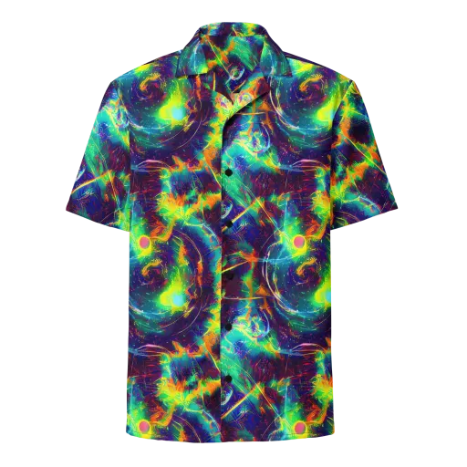 The Neon Paradox on a Button Shirt