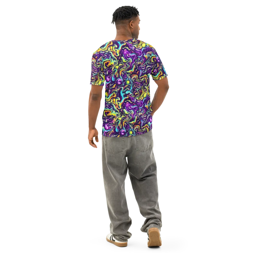 Violet Riverstone on Men's Cotton Crew Neck T-Shirt — Back