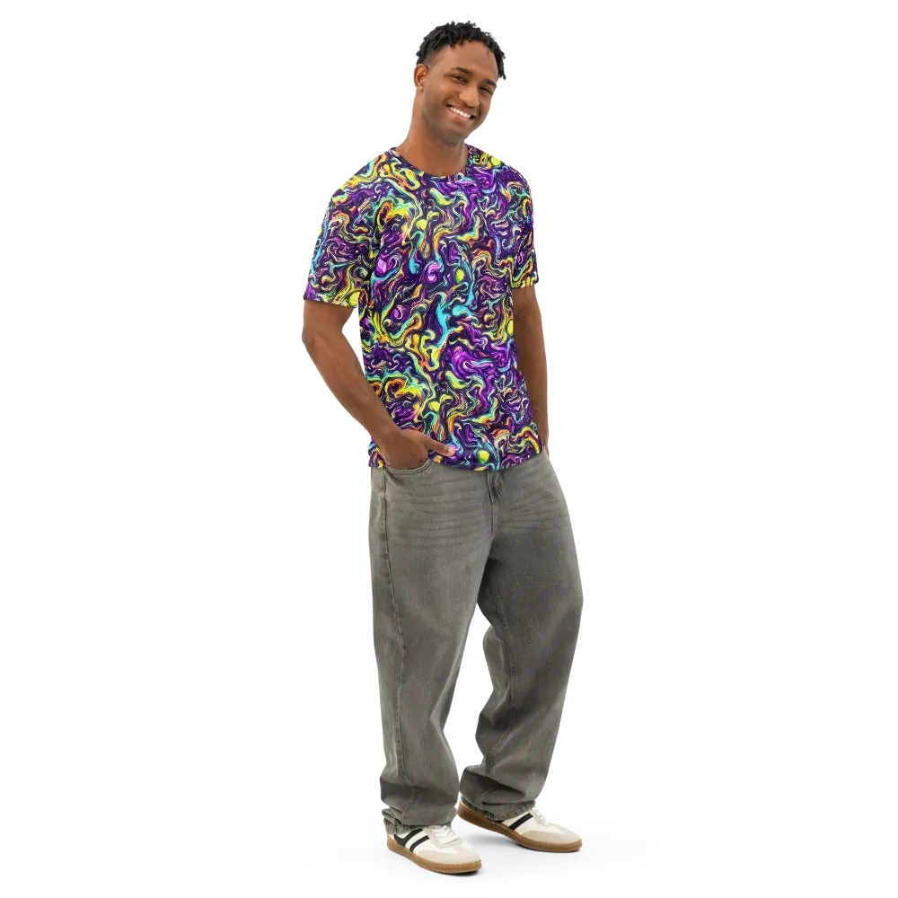 Violet Riverstone on Men's Cotton Crew Neck T-Shirt — Right Front