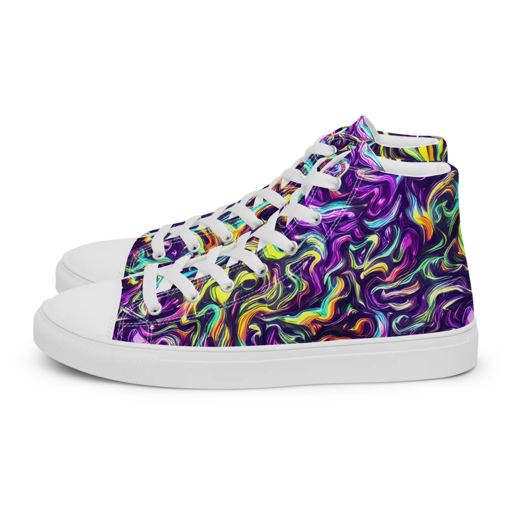 Violet Riverstone on Men's High Top Canvas Shoes — Left