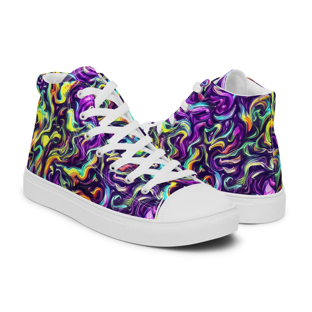 Violet Riverstone on Men's High Top Canvas Shoes — Right