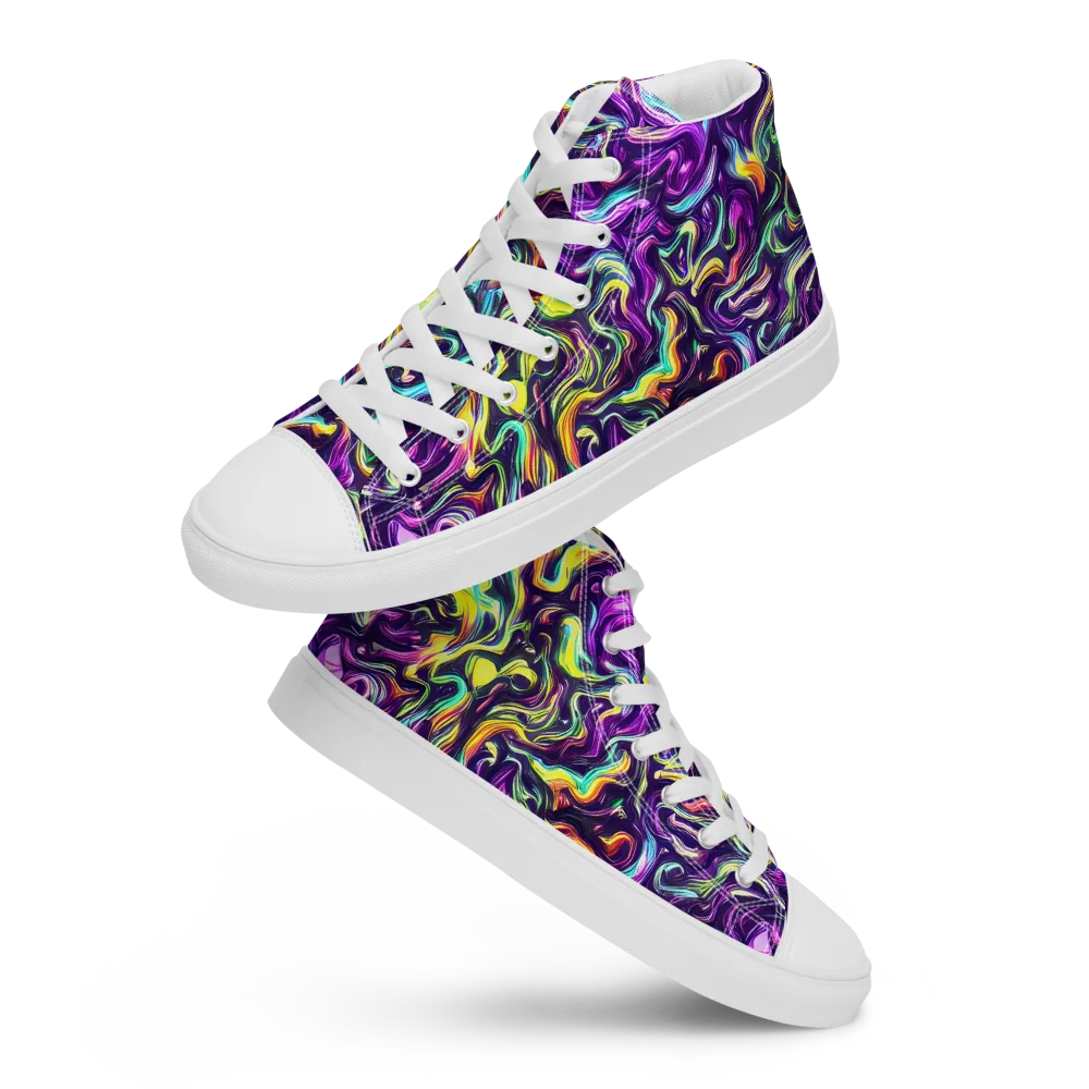Violet Riverstone on Men's High Top Canvas Shoes — Front