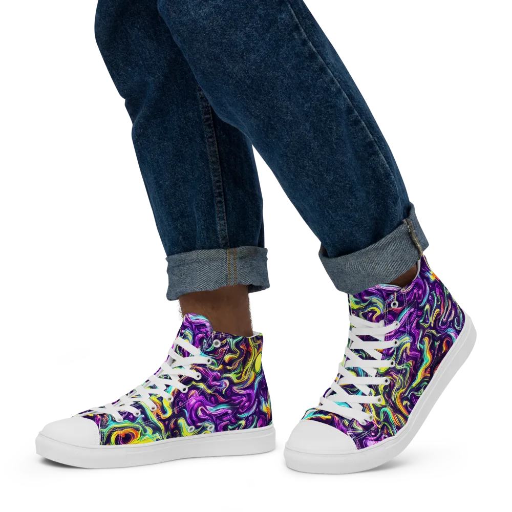Violet Riverstone on Men's High Top Canvas Shoes — Left