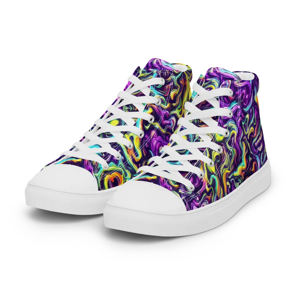 Violet Riverstone on Women's High Top Canvas Shoes — Left Front