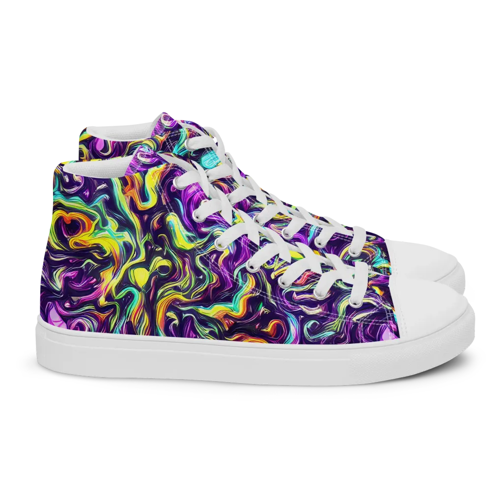 Violet Riverstone on Women's High Top Canvas Shoes — Right
