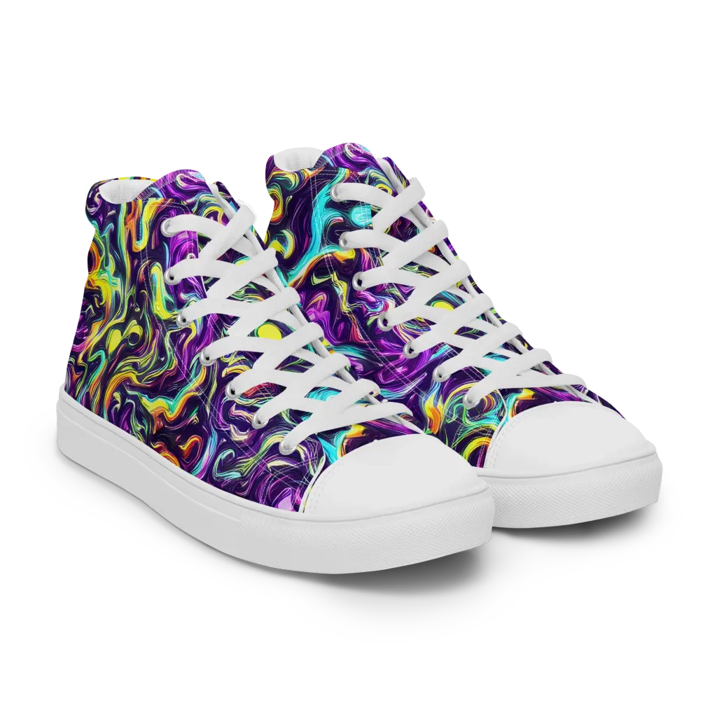 Violet Riverstone on Women's High Top Canvas Shoes — Right Front