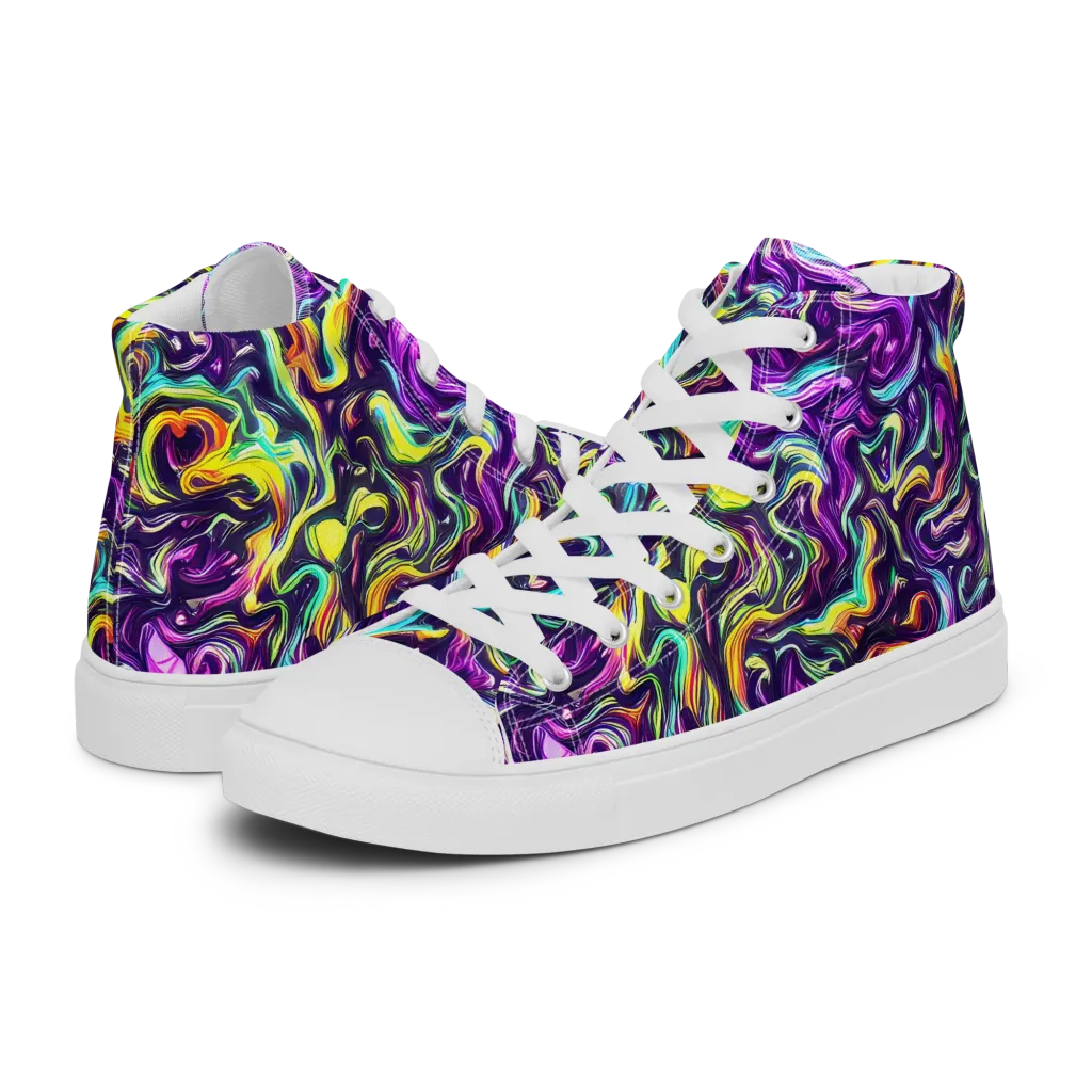 Violet Riverstone on Women's High Top Canvas Shoes — Left