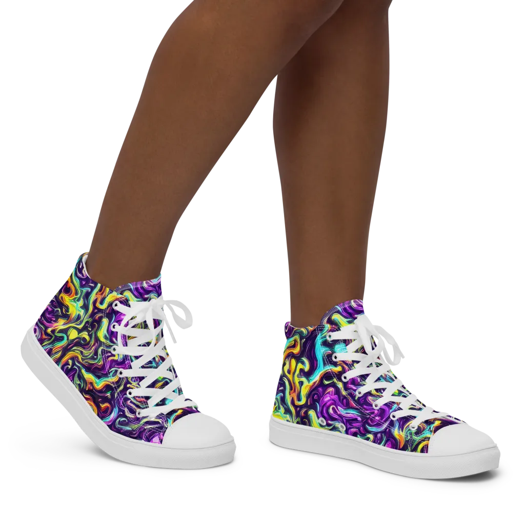 Violet Riverstone on Women's High Top Canvas Shoes — Right