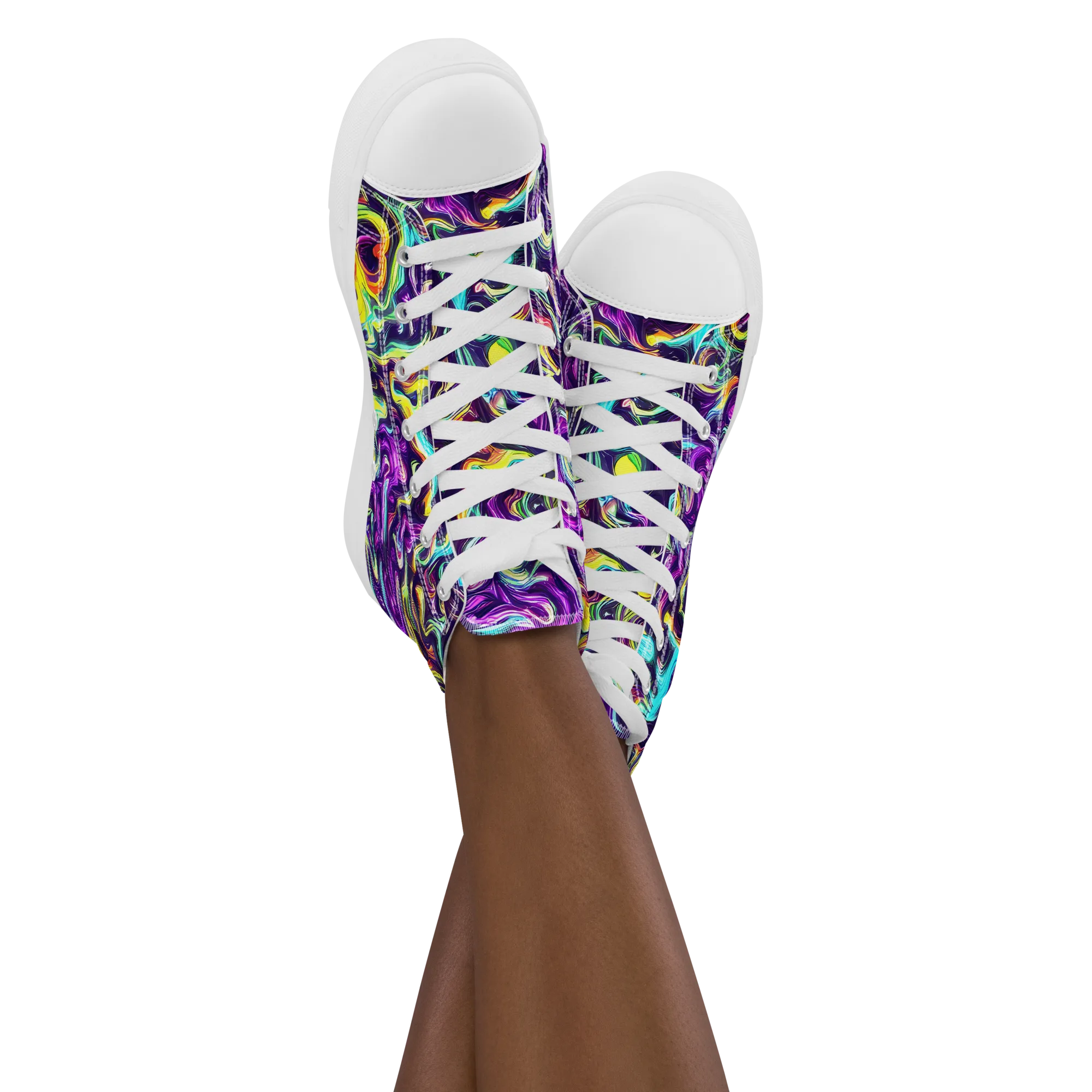 Violet Riverstone on Women's High Top Canvas Shoes — Front