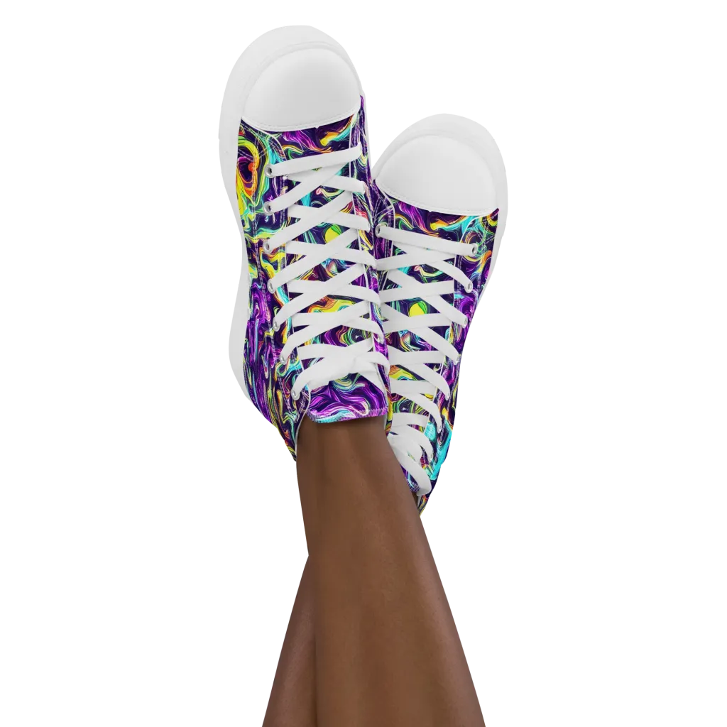 Violet Riverstone on Women's High Top Canvas Shoes — Front