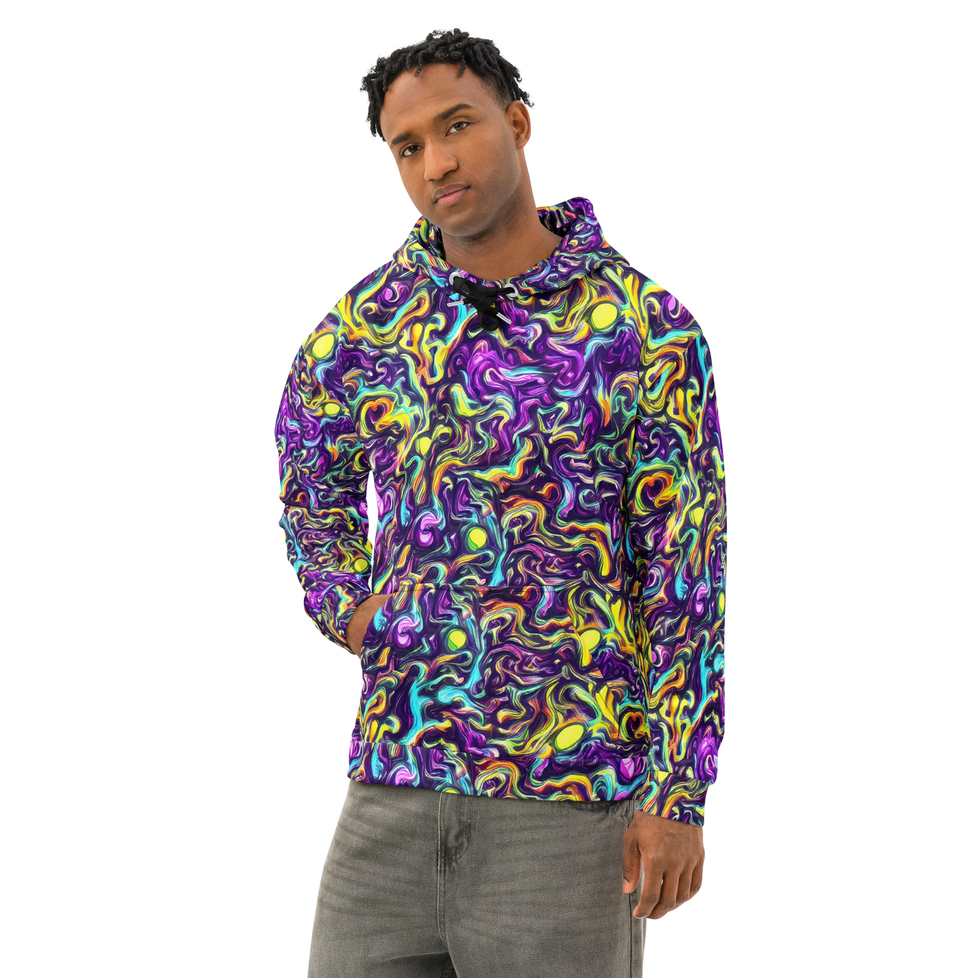 Violet Riverstone on Cotton Hoodie — Left Front