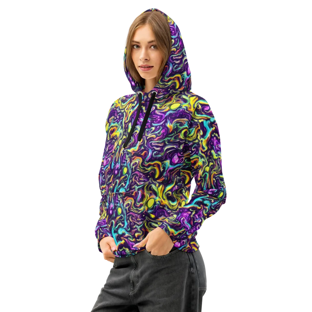 Violet Riverstone on Cotton Hoodie — Left Front