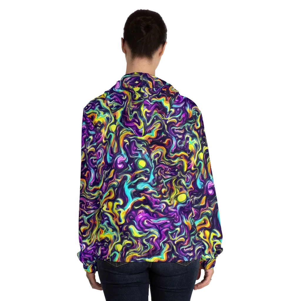 Violet Riverstone on Women's Full-Zip Hoodie — Back On Person