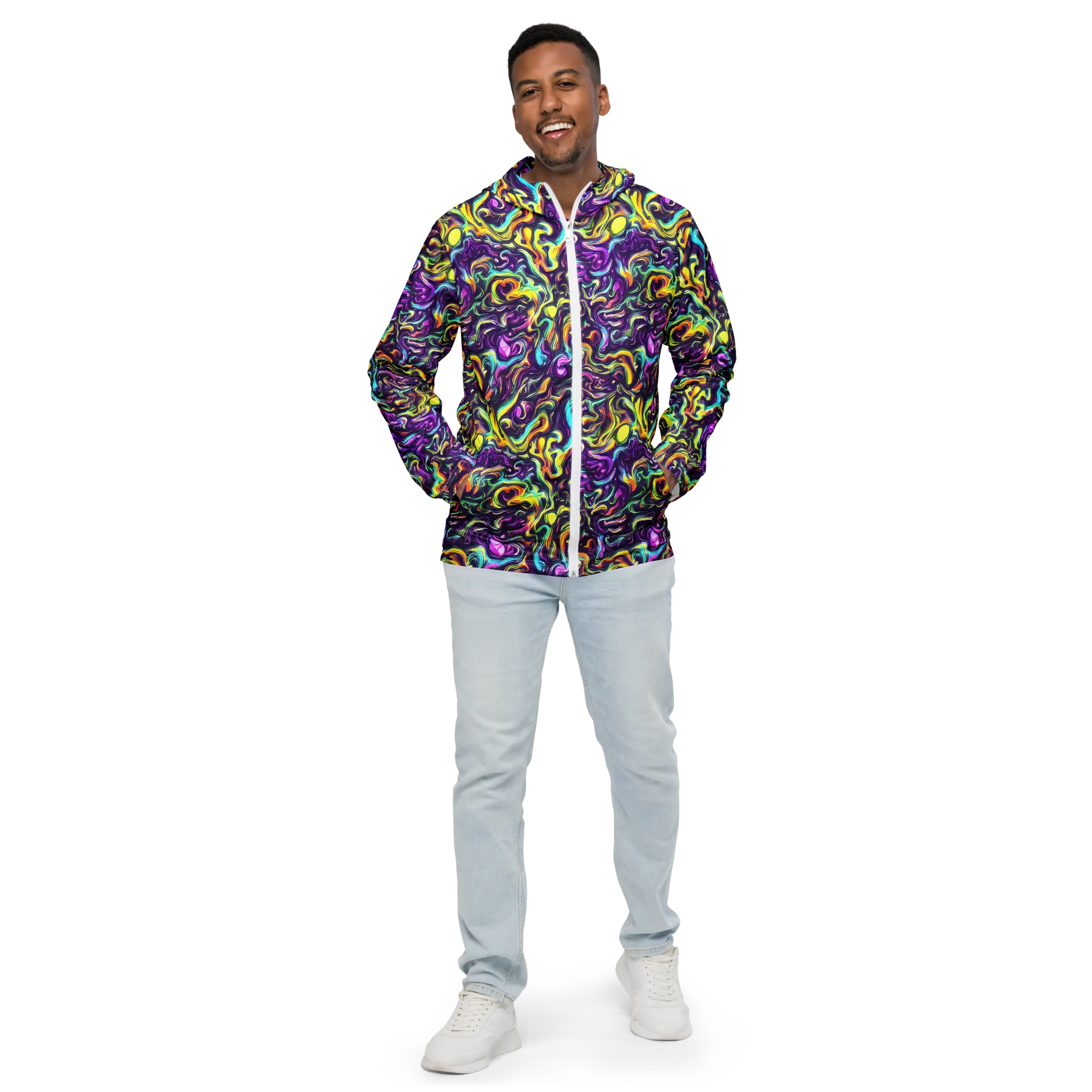 Violet Riverstone on Men's Windbreaker — Front