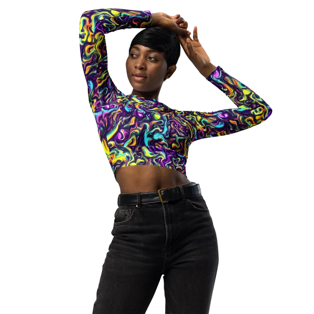 Violet Riverstone on Long Sleeve Crop Top — Front
