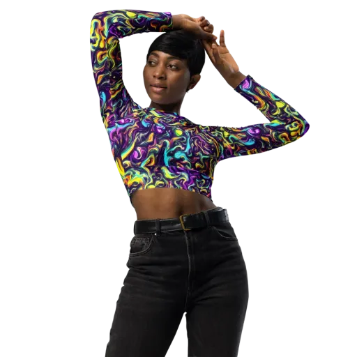 Violet Riverstone on a Long Sleeve Crop Top