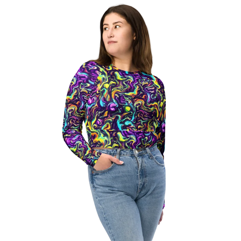 Violet Riverstone on Long Sleeve Crop Top — Front