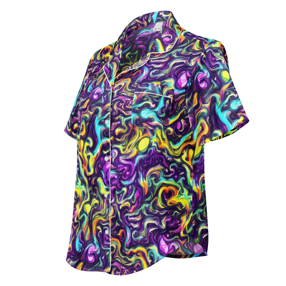 Violet Riverstone on Women's Short Sleeve Pajama Top — Left Front