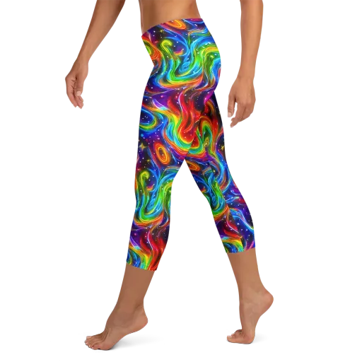 Rainbow Eclipse on a Capri Leggings