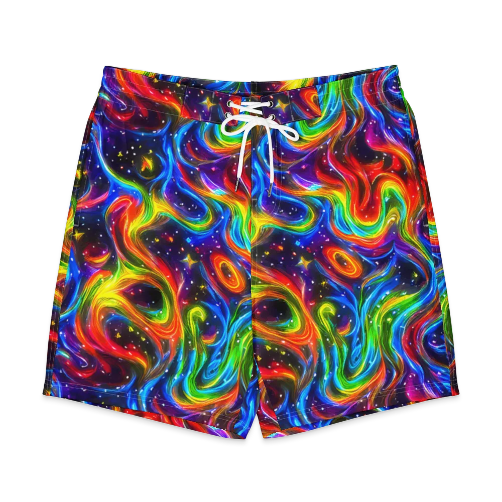 Rainbow Eclipse on Men's Board Shorts — Front