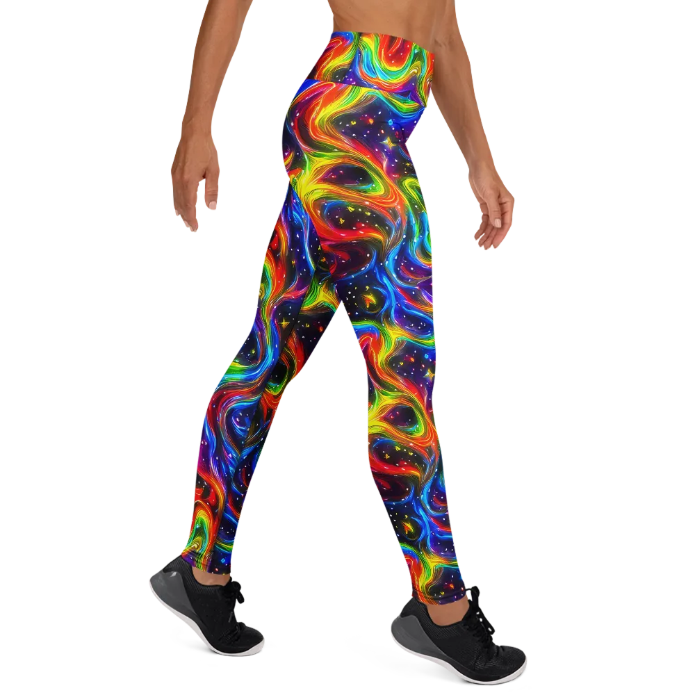 Rainbow Eclipse on Yoga Leggings — Right
