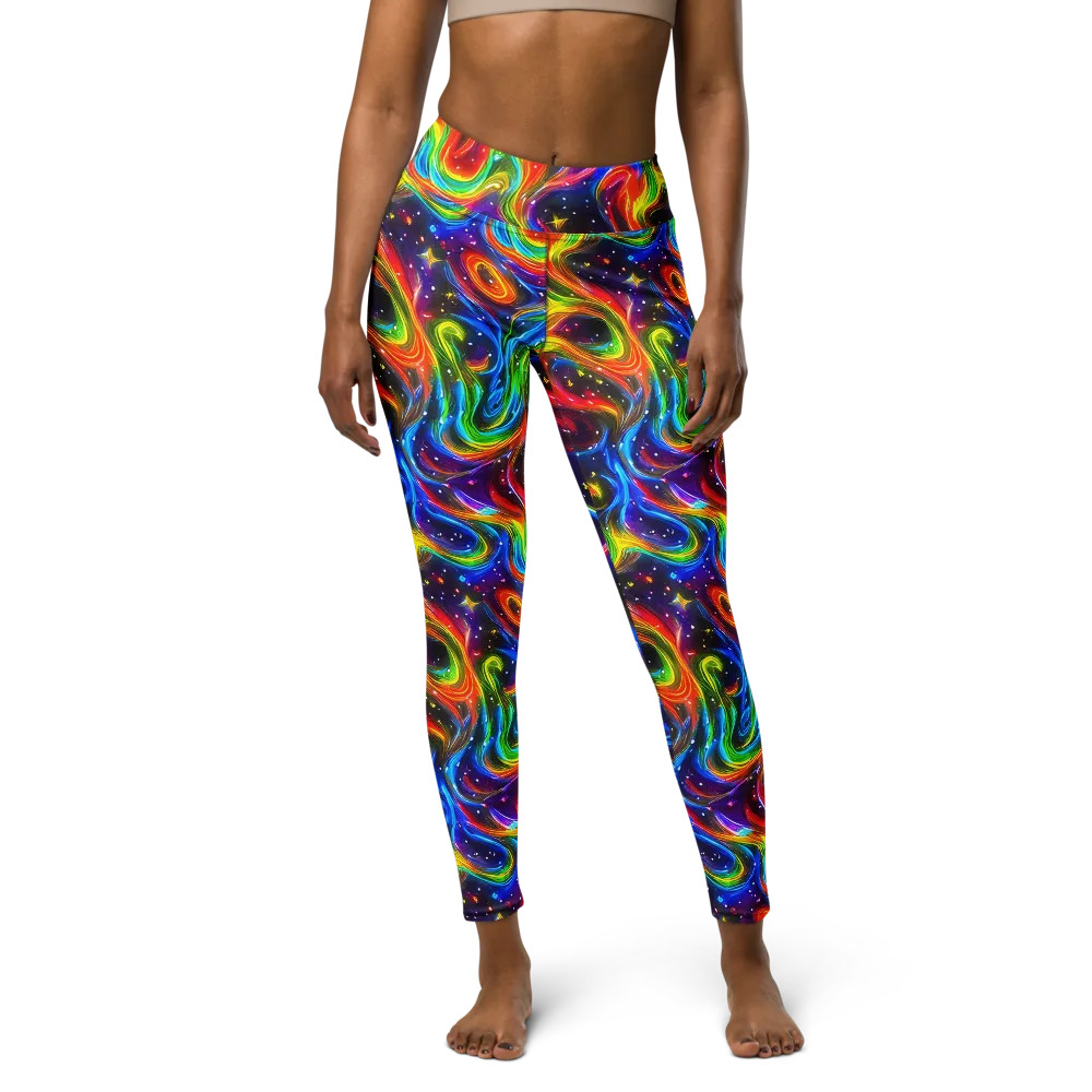 Rainbow Eclipse on Yoga Leggings — Front