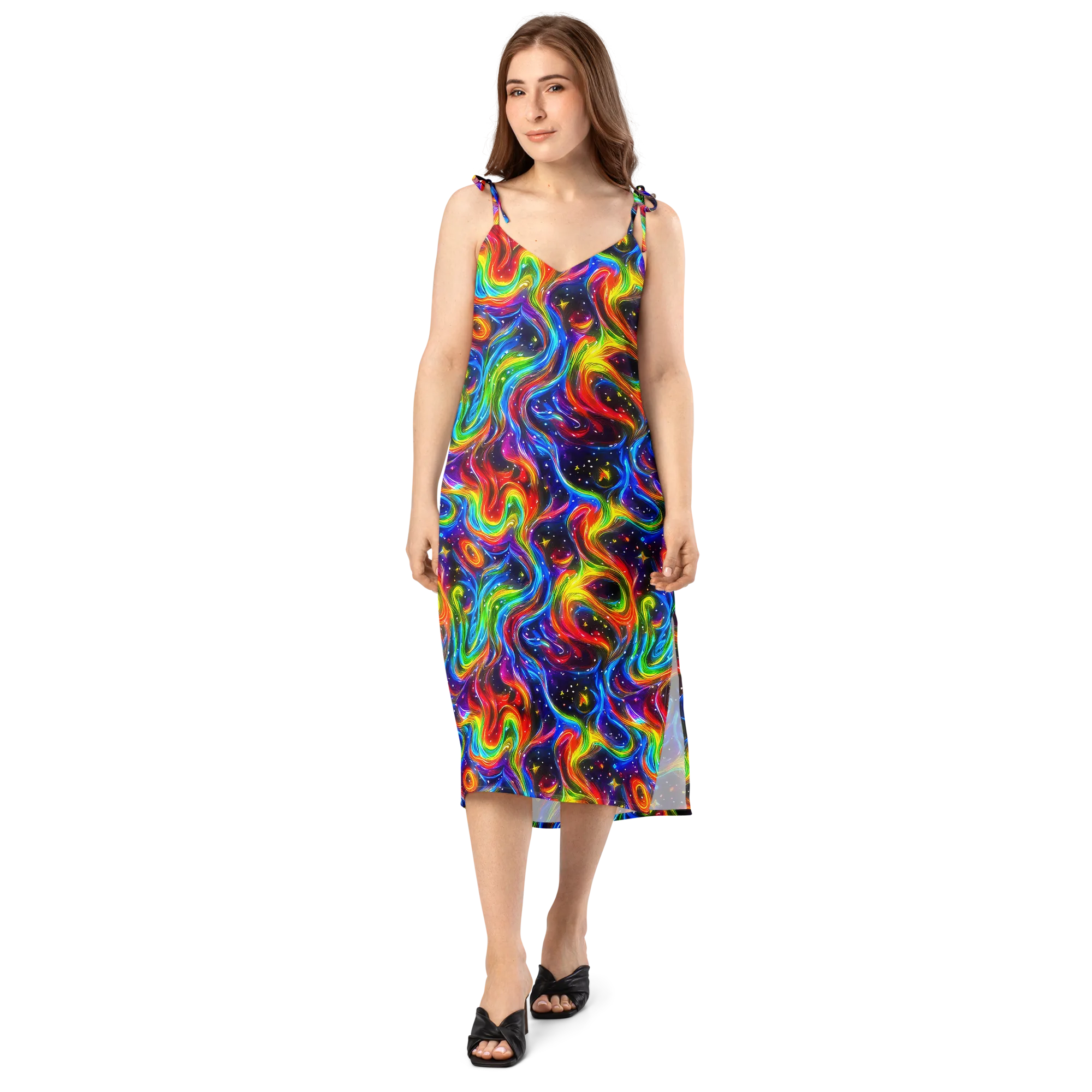 Rainbow Eclipse on Slip Dress — Front