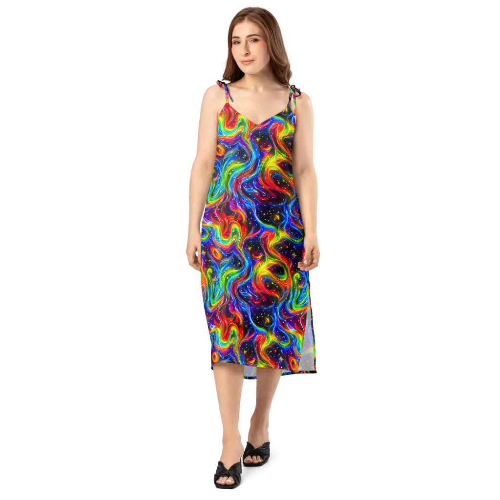 Rainbow Eclipse on Slip Dress — Front