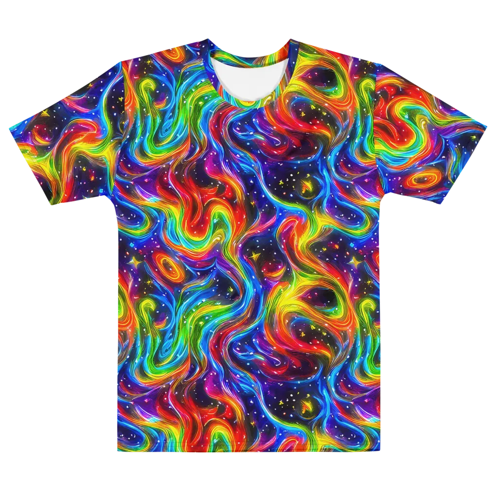 Rainbow Eclipse on Men's Cotton Crew Neck T-Shirt — Front