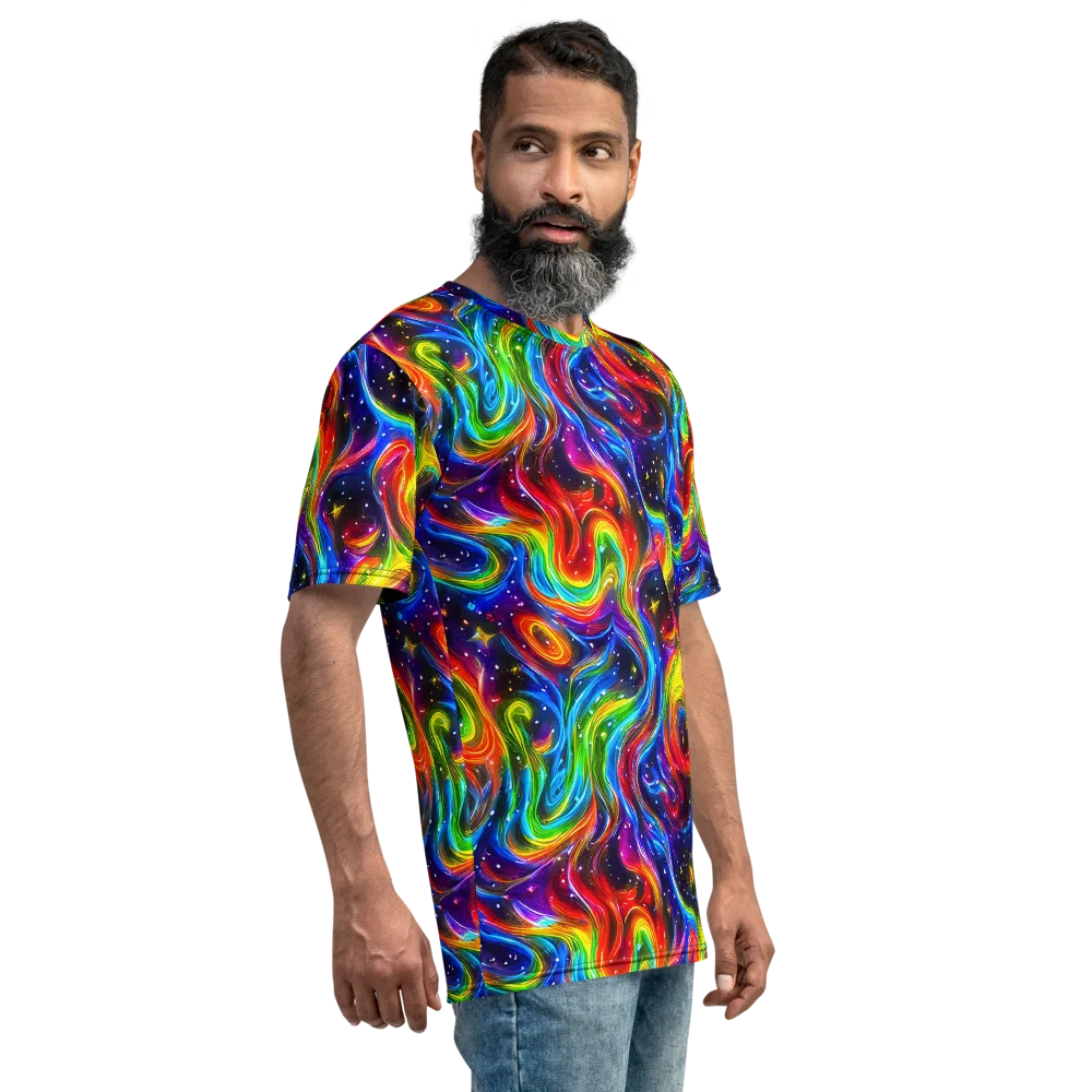 Rainbow Eclipse on Men's Crew Neck T-Shirt — Right