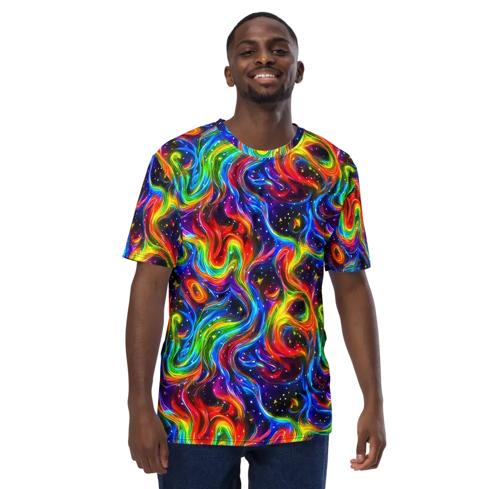 Rainbow Eclipse on Men's Crew Neck T-Shirt — Front