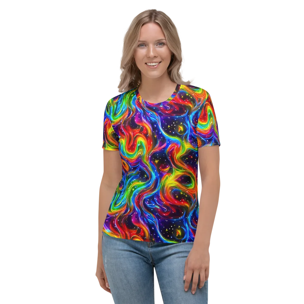 Rainbow Eclipse on Women's Crew Neck T-Shirt — Front