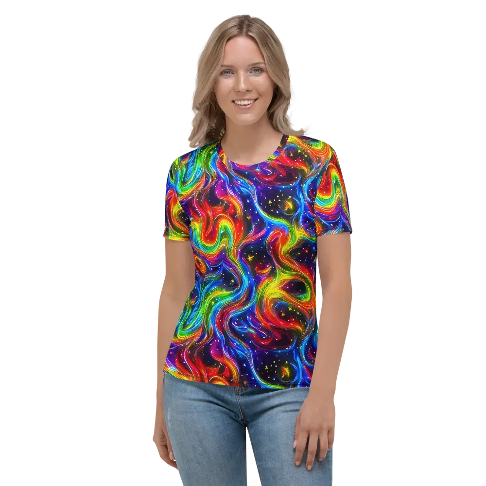 Rainbow Eclipse on Women's Crew Neck T-Shirt — Front