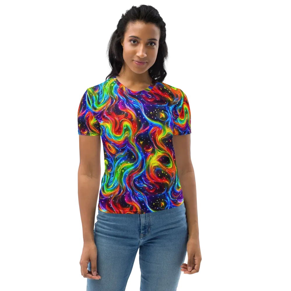 Rainbow Eclipse on Women's Crew Neck T-Shirt — Front