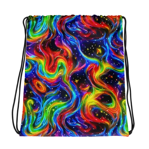 Rainbow Eclipse on a Drawstring Bag