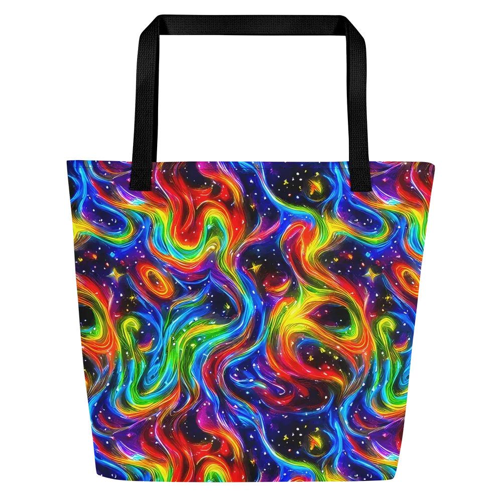 Rainbow Eclipse on Large Tote Bag W/ Pocket — Front