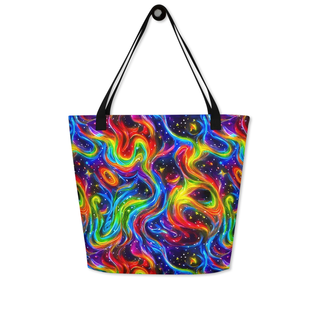 Rainbow Eclipse on Large Tote Bag W/ Pocket — Front