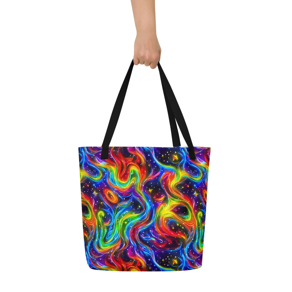 Rainbow Eclipse on Large Tote Bag W/ Pocket — Front
