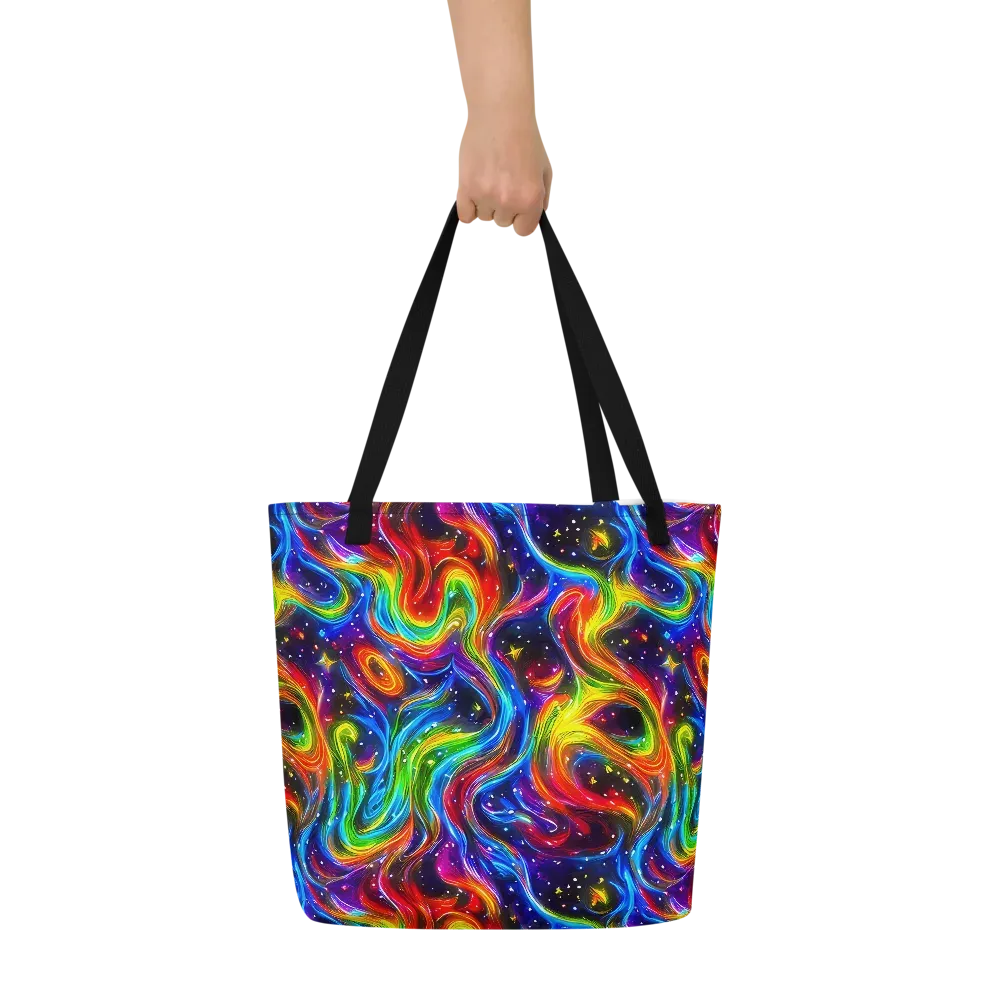Rainbow Eclipse on Large Tote Bag W/ Pocket — Front