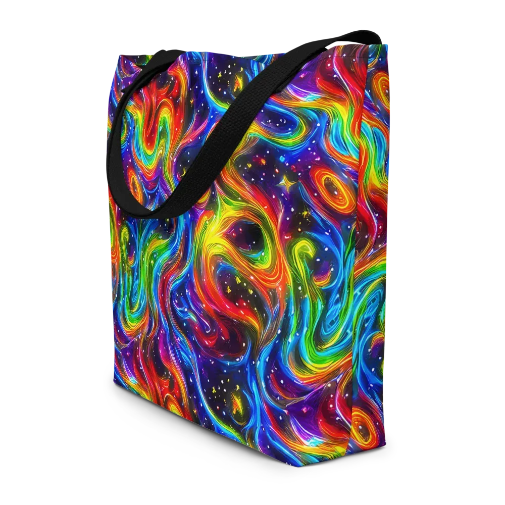 Rainbow Eclipse on Large Tote Bag W/ Pocket — Front