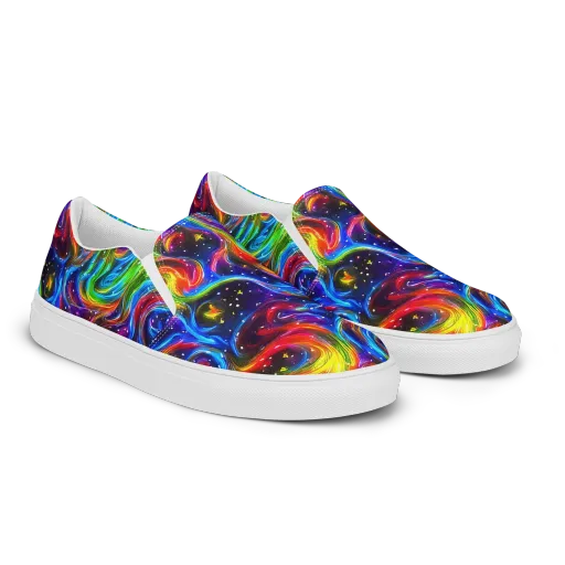 Rainbow Eclipse on a Women's Slip-On Canvas Shoes