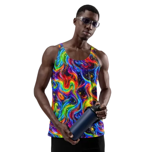 Rainbow Eclipse on a Men's Tank Top