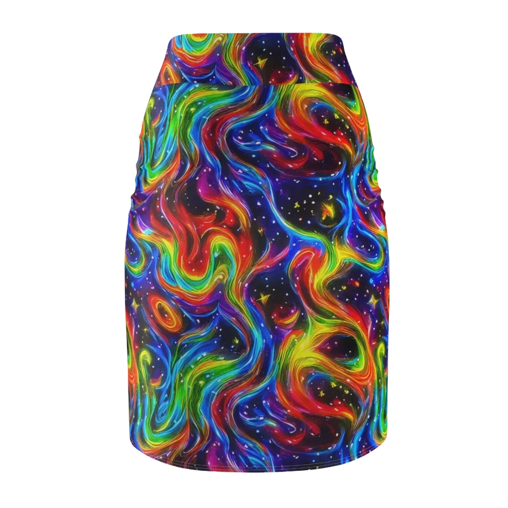 Rainbow Eclipse on Pencil Skirt — Back