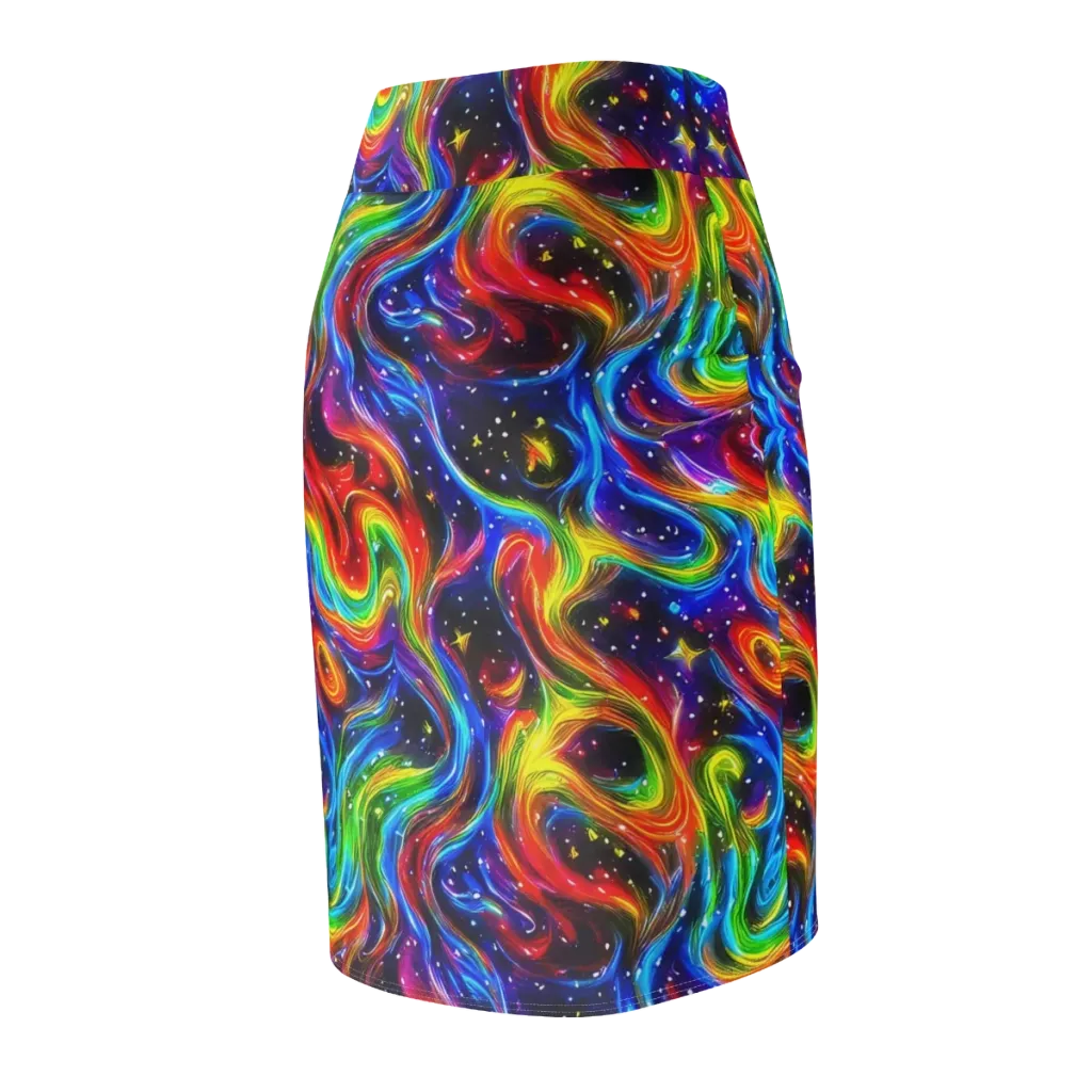 Rainbow Eclipse on Pencil Skirt — Back Side