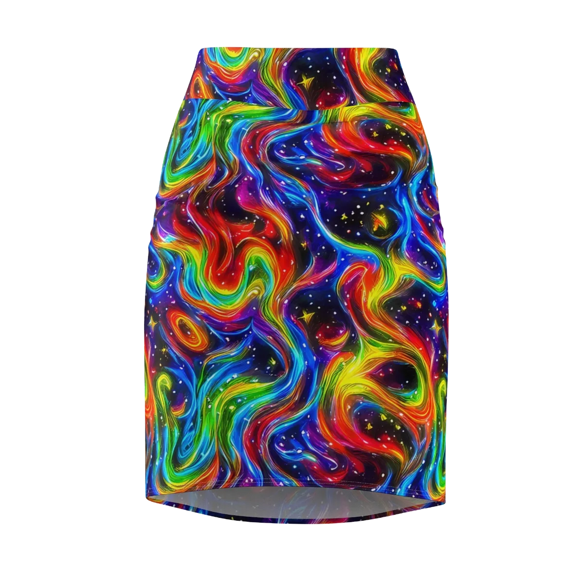 Rainbow Eclipse on Pencil Skirt — Front