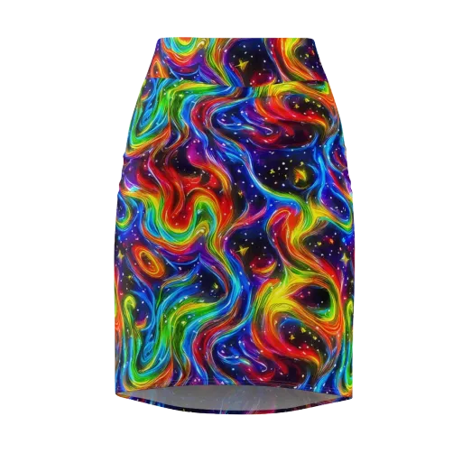 Rainbow Eclipse on a Pencil Skirt