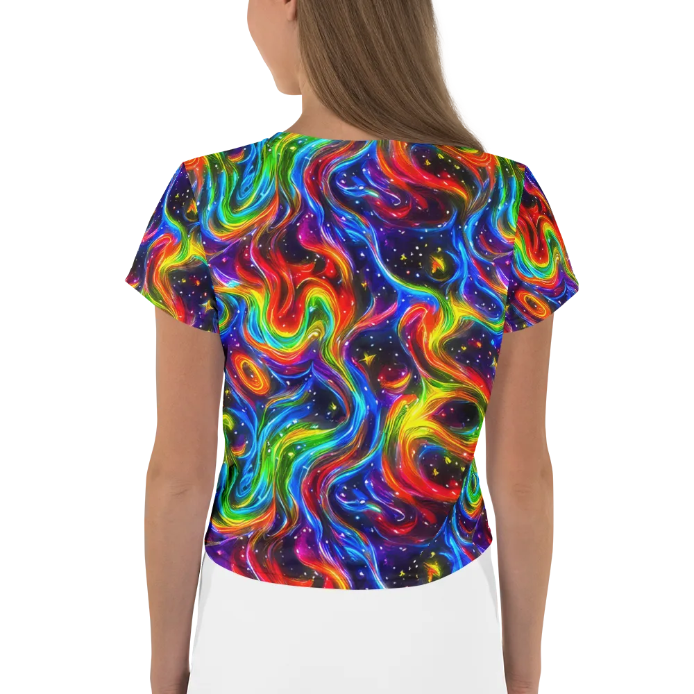 Rainbow Eclipse on Crop Tee — Back