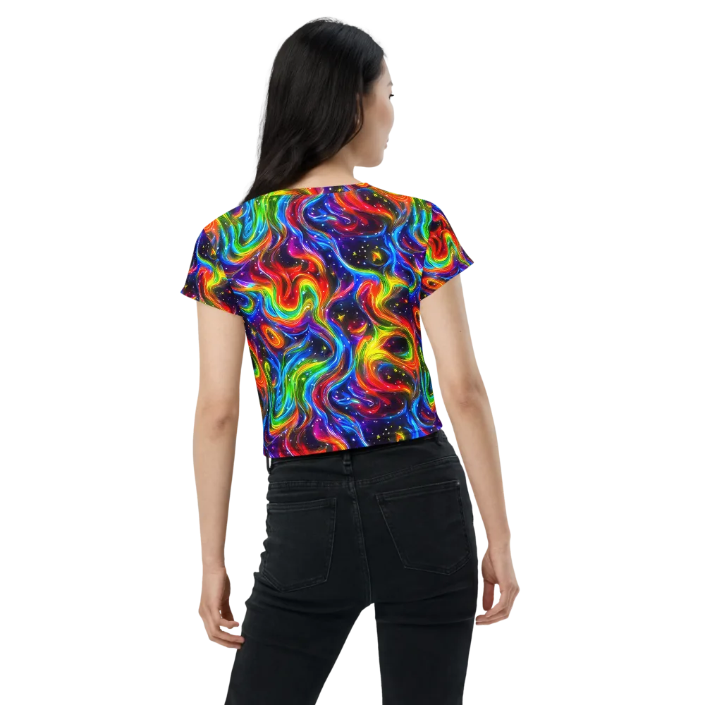 Rainbow Eclipse on Crop Tee — Back