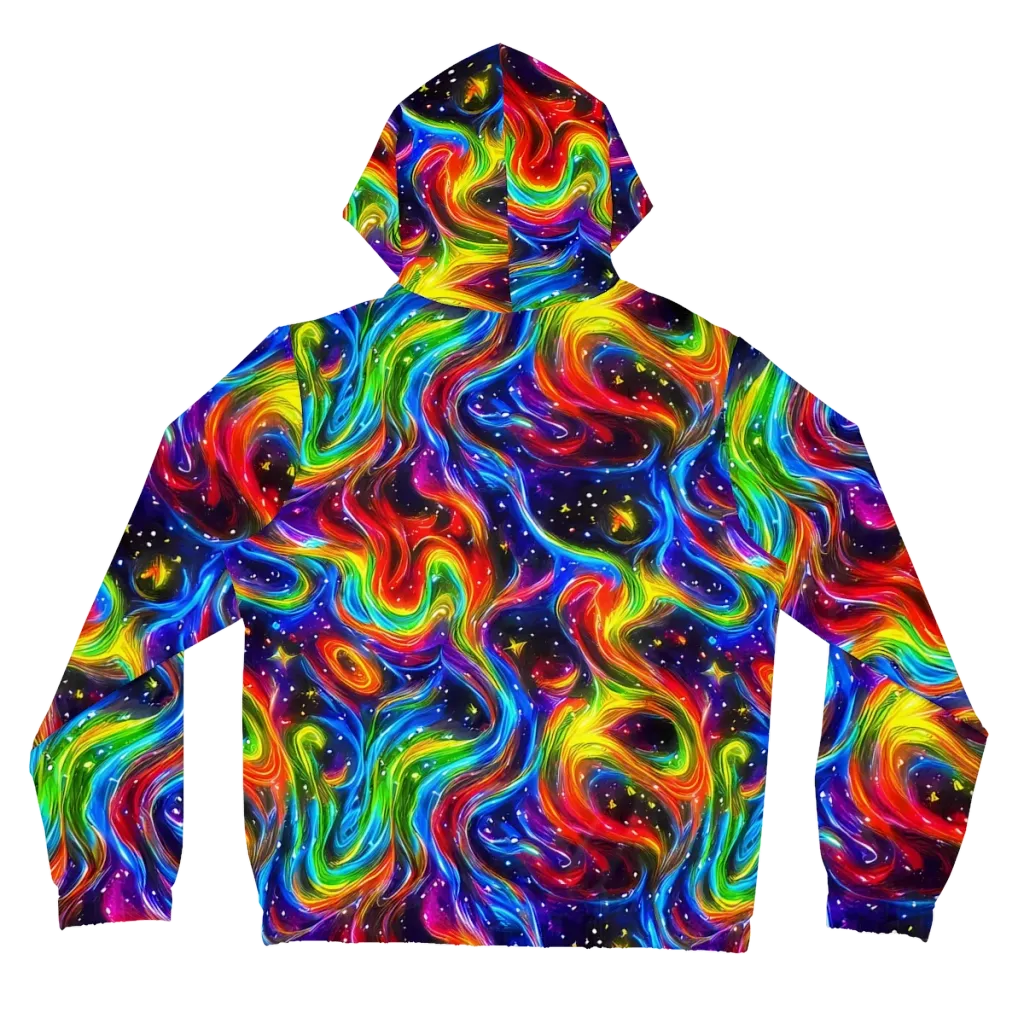 Rainbow Eclipse on Women's Full-Zip Hoodie — Back